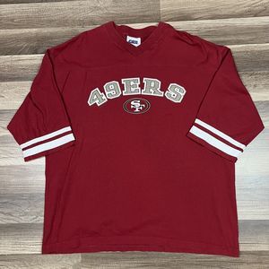 Vintage San Francisco 49er's CSA V Neck Raglan T Shirt Size XL